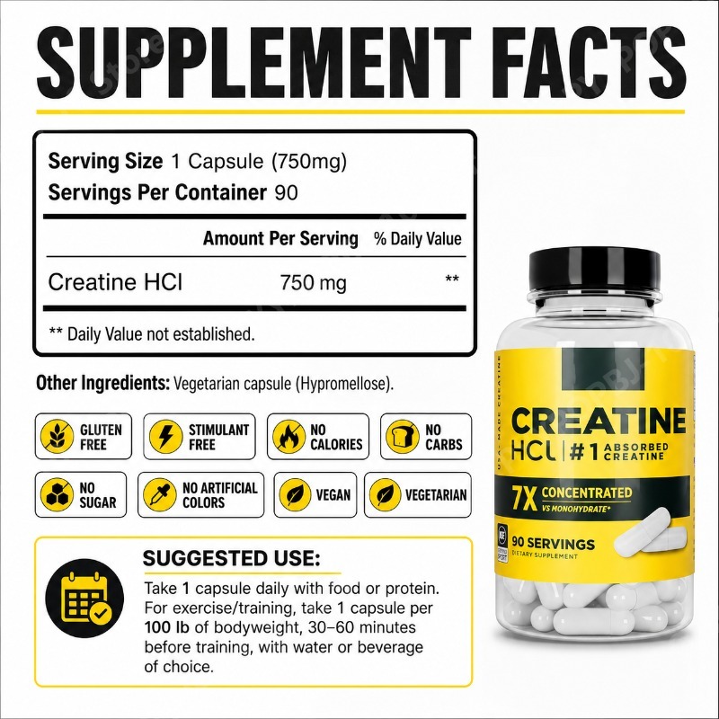 Creatina HCl 750mg 90 Capsule  - Nutrition Of Fitness recensione e prezzo